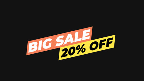 text-animation-motion-graphics-of-"Big-Sale-20%-Off",-perfect-for-banner-business,-marketing-and-advertising-transparent-background